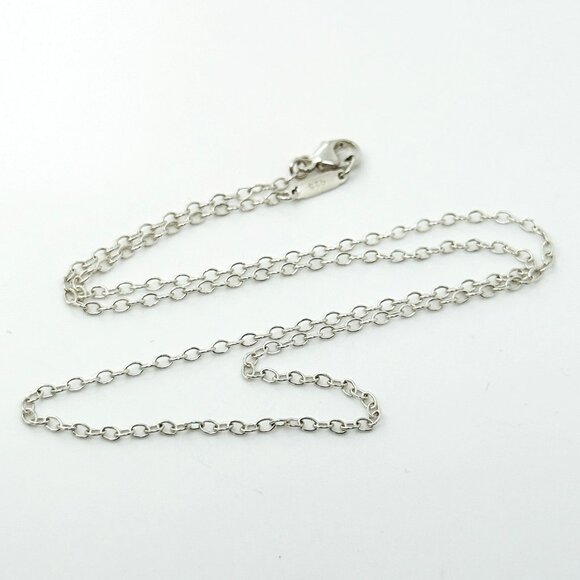 Tiffany & Co 16” 1.5mm Oval Link Chain Necklace Classic Style in Sterling Silver - Picture 1 of 7